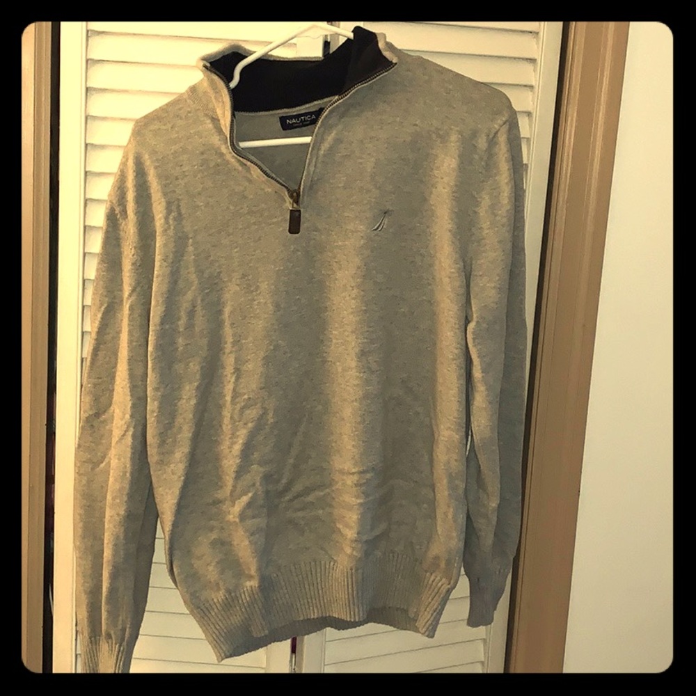 Gray Nautica 1/4 zip sweater.